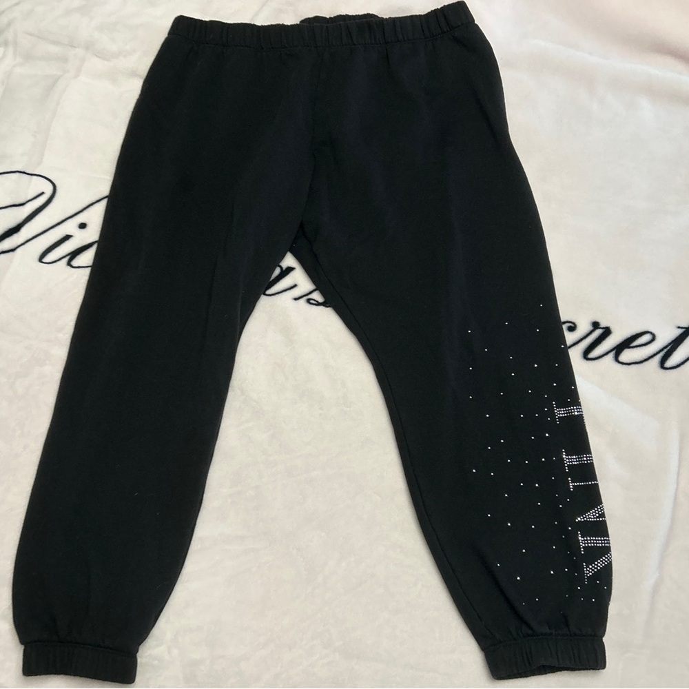 Victoria’s Secret Pink Black Bling Joggers